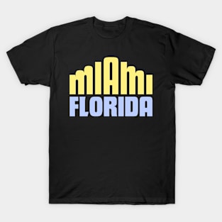 Miami Florida Souvenir Art Deco Architecture Typography Gift T-Shirt